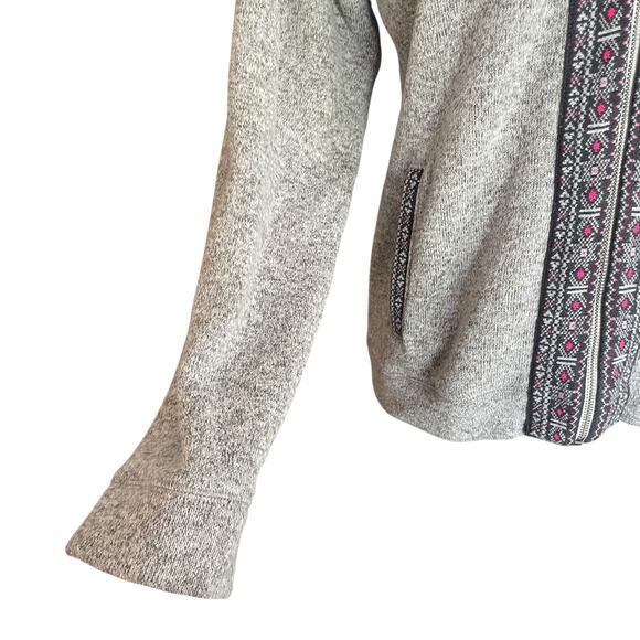 American Eagle Fleece Hoodie Gray Zip Front Aztec Trim Sz XL Fall Casual Cozy - Picture 6 of 10